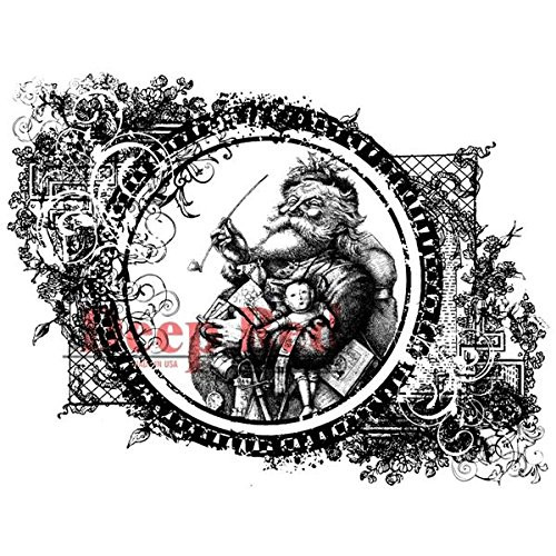 Deep Red Stamps Vintage Santa Rubber Stamp