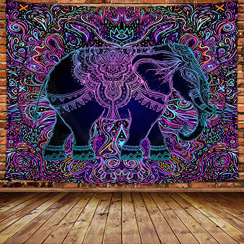 MERCHR Mandala Elephant Tapestry Wall Hanging Purple Hippie Psychedelic Elephant Tapestry Bohemian Bedding Tapestry Tapestries for Living Room Bedroom Bedding Dorm Home Decorations 60X40in MERCHR Mandala Elephant Tapestry Wall Hanging Purple Hippie Psychedelic Elephant Tapestry Bohemian Bedding Tapestry Tapestries for Living Room Bedroom Bedding Dorm Home Decorations 60X40in