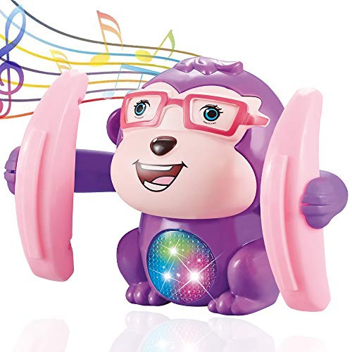 FANSIDI Baby Musical Toys Dancing Monkey Toys 360 Roll and Glow Encourages Babies to Discover Crawl and Chase Developmental Learning Crawling Toy for 6 Months and Up Baby Infants Toddlers - Purple FANSIDI Baby Musical Toys Dancing Monkey Toys 360 Roll and Glow Encourages Babies to Discover Crawl and Chase Developmental Learning Crawling Toy for 6 Months and Up Baby Infants Toddlers - Purple