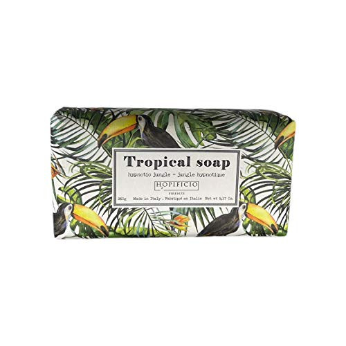 HOPIFICIO  Tropical Soap  Hypnotic Jungle Handmade Soap - Finest Milled All-Natural Bar Soap  Moisturizing  and  Brightening. Suitable for Hand  Face  and  Body  9.17 Oz