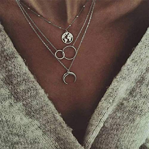 Hzacye Dainty Layered Choker Necklace Bar Disc Necklaces Map Pendant Necklace 14K Gold Plated Layered Necklaces for Women Gold Hzacye Dainty Layered Choker Necklace Bar Disc Necklaces Map Pendant Necklace 14K Gold Plated Layered Necklaces for Women Gold