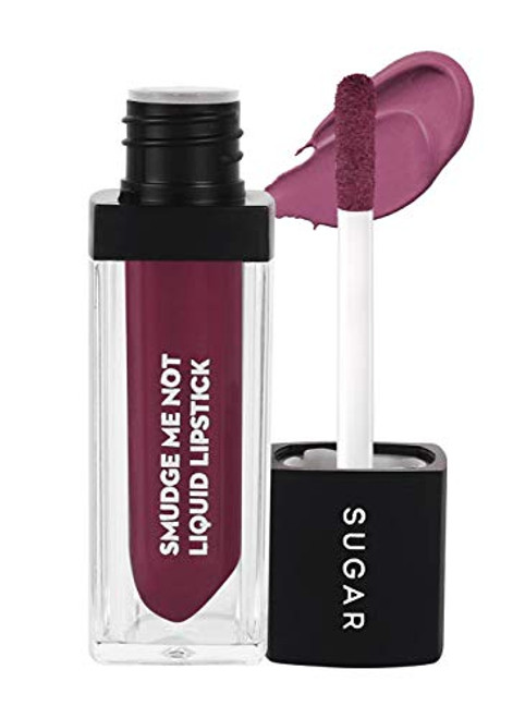 SUGAR Cosmetics Smudge Me Not Liquid Lipstick Matte Long Lasting- 45 Grape Drape  Deep Mauve with hints of Purple