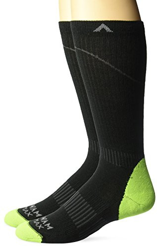 Wigwam Men's Journeyman Ultra-Lightweight Crew Work Socks 2-Pack  Black  Medium