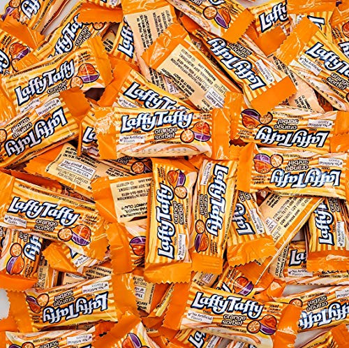 Laffy Taffy Orange Sorbet Candy - Fun-Size Bars - Jokes on Every Wrappers - Chew and Stretchy Laffy Taffy Candy -  2 Pound