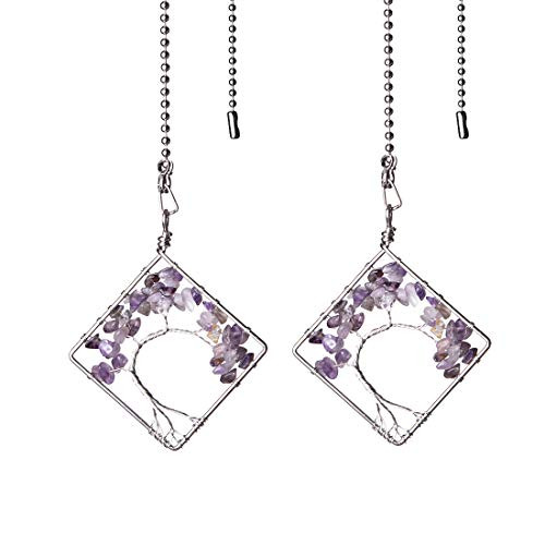 LONGSHENG Purple Tree of Life Fan Pull Chain Fan Light Replacement Extender Pull Chain  Pack of 2