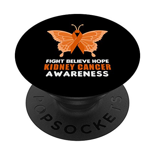 Kidney Cancer Awareness Month Orange Ribbon Butterfly Gift PopSockets Grip and Stand for Phones and Tablets Kidney Cancer Awareness Month Orange Ribbon Butterfly Gift PopSockets Grip and Stand for Phones and Tablets
