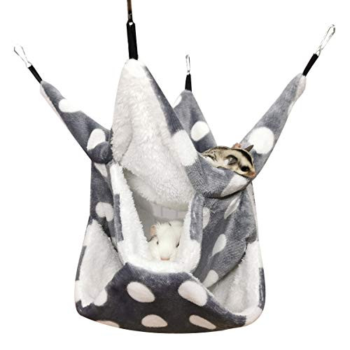 LEFTSTARER Triple-Layer Sugar Glider Hammock Small Pet Cage Hammock Sugar Glider Cage Accessories Hamster Bedding Small Animals Bed for Chinchilla Parrot Ferrets Rat Playing Sleeping Grey LEFTSTARER Triple-Layer Sugar Glider Hammock Small Pet Cage Hammock Sugar Glider Cage Accessories Hamster Bedding Small Animals Bed for Chinchilla Parrot Ferrets Rat Playing Sleeping Grey
