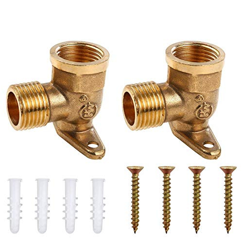 G1 2 Male x G1 2 Inch Female Straight Thread Brass Pipe Fittings 90 Degree Drop Ear Elbow 2 Pack Nominal Copper Pipe Threaded