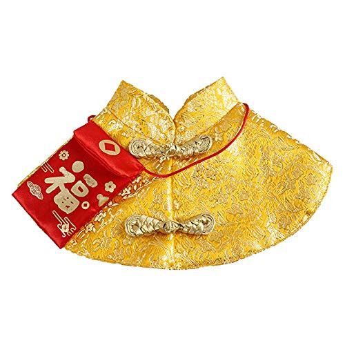 Ochine Pet Cat Shirt New Year Dress Up Cloak Clothes Party Costume Chinese Tang Dynasty Dress Festival Cloak with Red Envelope for Pet Cape