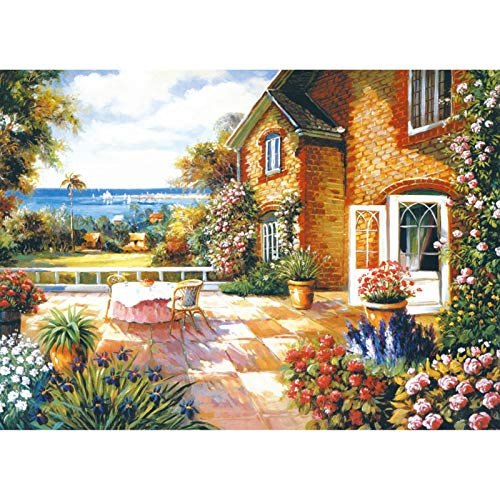 Jigsaw Puzzles for Adults 1000 Piece Puzzle for Adults 1000 Pieces Puzzle 1000 Pieces -The Seaside Flower House Puzzle
