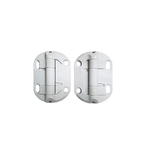 Safetech Hardware SHN-90L White Gate Hinges Non-Corrosive for Metal Vinyl Aluminum Gates with Fast Installation Design  no Screws provided