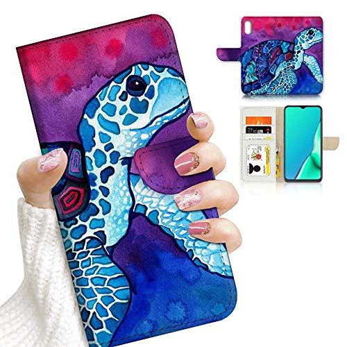 for Samsung A01  Galaxy A01  Designed Flip Wallet Phone Case Cover  A20298 Turtle Paint