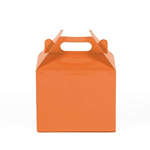 12CT 1 Dozen  Small Biodegradable  Kraft Craft Favor  Treat Gable Boxes  Small  Orange