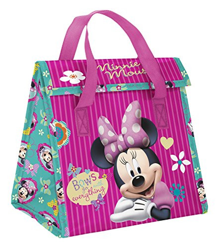 Zak Designs Mickey & Minnie Mouse Recycled Plastic Lunch Bag, Minnie Mouse