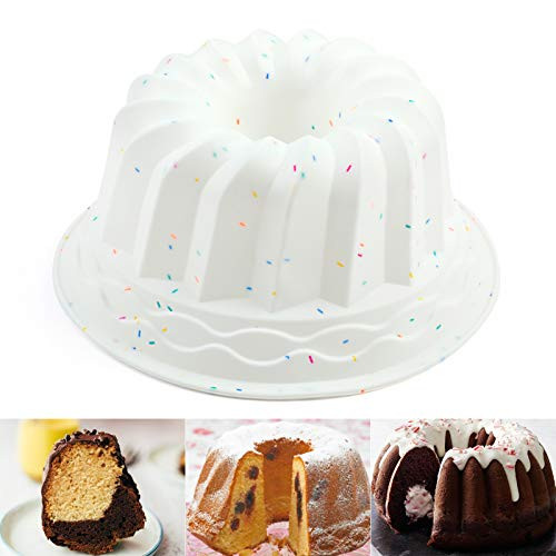 Stouge Silicone Fluted Cake Mold Tube Cake Pan Bakeware Non-Stick Baking Mold for Jello Cake Gelatin Bread Silicone Baking Pan 9-Inch Stouge Silicone Fluted Cake Mold Tube Cake Pan Bakeware Non-Stick Baking Mold for Jello Cake Gelatin Bread Silicone Baking Pan 9-Inch