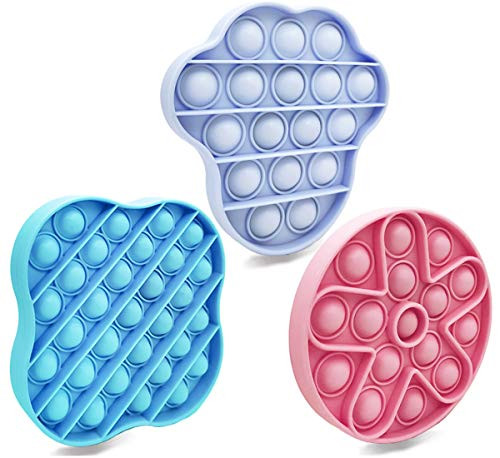 Push Pop Bubble Fidget Sensory Toys 3PCS Stress Toy Anxiety Relief Toys Figetget Toys Pack for Kids Adults Stress Relief Toy Push Bubble Special Pop Sensory Toys