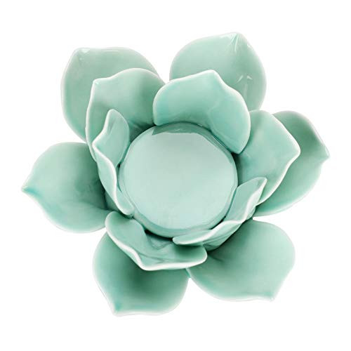 OwnMy 4.5 Inch Ceramic Lotus Flower Tea light Holder Lotus Petals Candle Holder Candlestick Votive Flower Tealight Candle Holder Candle Lamps Holder with Gift Box for Home Decor Wedding Party Green OwnMy 4.5 Inch Ceramic Lotus Flower Tea light Holder Lotus Petals Candle Holder Candlestick Votive Flower Tealight Candle Holder Candle Lamps Holder with Gift Box for Home Decor Wedding Party Green