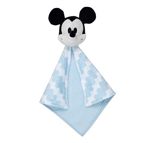 Lambs  and  Ivy Disney Baby Mickey Mouse Lovey Blue White Plush Security Blanket