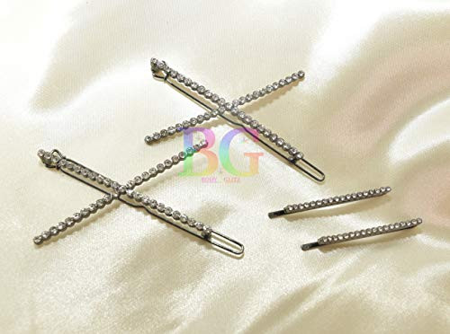 Set of Black Rhinestone Hairpins  Black Hair Pin  Rhinestone Bobby Pin  Bobby Pin  Hair Accessories  Four Custom Hair Clips