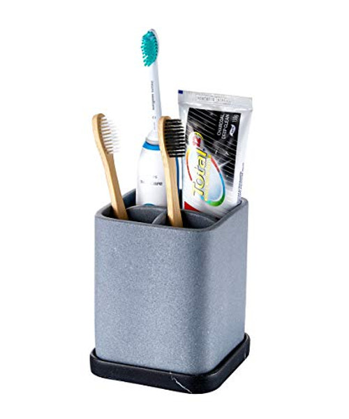ZCCZ Toothbrush Holder Durable Countertop Resin Electric Toothbrush Toothpaste Makeup Brush Razor Holder Stand Bathroom Organizer with Detachable Tray ZCCZ Toothbrush Holder Durable Countertop Resin Electric Toothbrush Toothpaste Makeup Brush Razor Holder Stand Bathroom Organizer with Detachable Tray