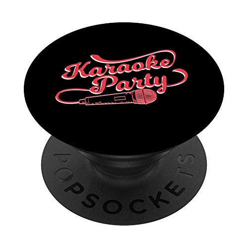 Karaoke Party Bar Singing Song Singer Music Microphone Gift PopSockets PopGrip  Swappable Grip for Phones  and  Tablets