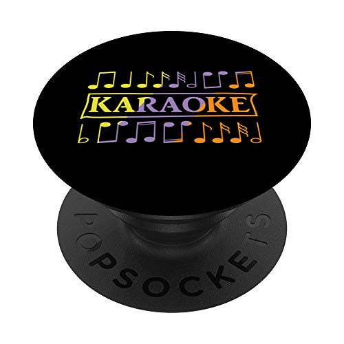 Karaoke Artist Bar Microphone Song Party Singer Music Gift PopSockets PopGrip  Swappable Grip for Phones  and  Tablets