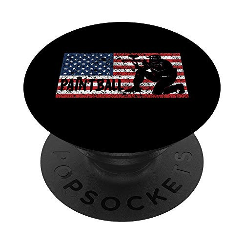 Vintage American USA Flag Paintball PopSockets Grip and Stand for Phones and Tablets