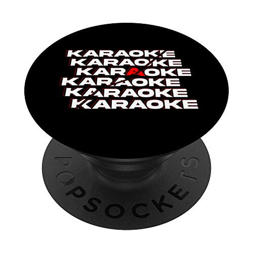 Karaoke Bar Artist Song Singer Music Microphone Party Gift PopSockets PopGrip  Swappable Grip for Phones  and  Tablets
