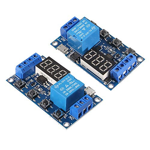 ALAMSCN 2PCS DC 6-30V Digital LED Relay Board Trigger Delay Cycle Timing Circuit Switch Timer Module with Micro USB 5V