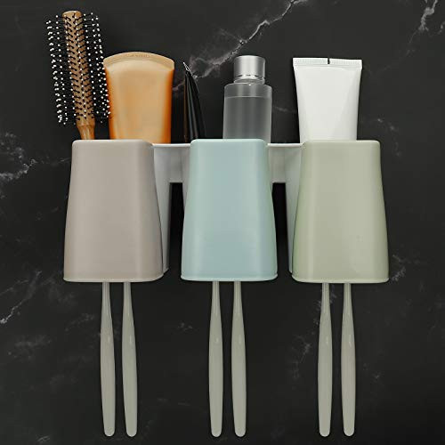 FOBBHOME Bathroom Toothbrush Toothpaste Holder Toothbrush Stand Organizer Plastic Storage Rack Set