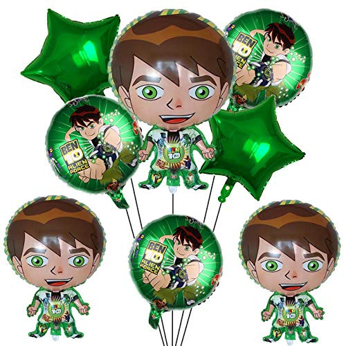 9PCS Ben 10 Balloons for Kids Birthday Baby Shower Ben 10 Theme Party Decorations