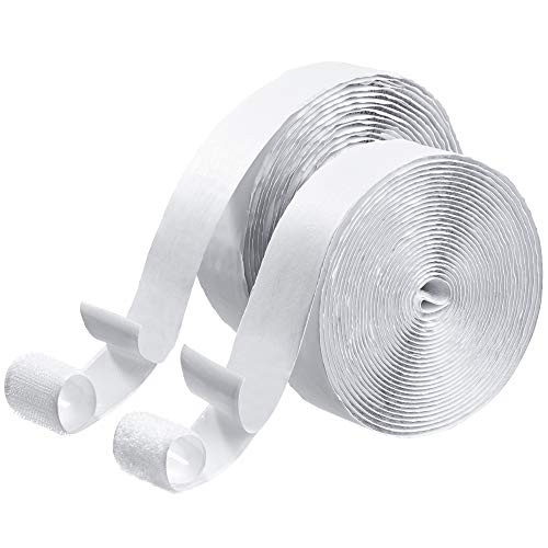 BRAVESHINE Hook Loop Roll with Adhesive - 1.2 Inch 16.5FT Heavy Duty Hook and Loop Strips - Industrial Strength Sticky Back Fabric Fastener Tape for Sewing Craft Mounting or Hanging Items - White BRAVESHINE Hook Loop Roll with Adhesive - 1.2 Inch 16.5FT Heavy Duty Hook and Loop Strips - Industrial Strength Sticky Back Fabric Fastener Tape for Sewing Craft Mounting or Hanging Items - White