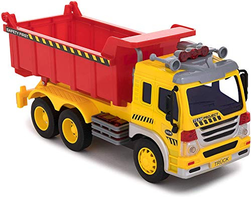 Toy To Enjoy Dump Garbage Truck Toy with Light  and  Sound  Friction Powered Wheels  and  Lift Up Bucket - Heavy Duty Plastic Vehicle Toy for Kids  and  Children