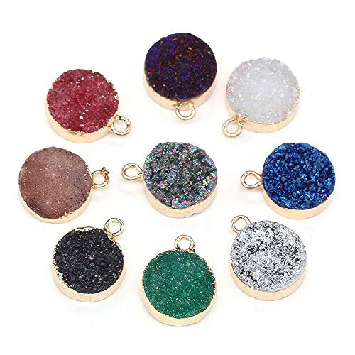 3Pcs Natural Druzy Agate Pendants Round Shape Mixed Color Charms Pendants for Necklace Bracelet Jewelry Making 3Pcs Natural Druzy Agate Pendants Round Shape Mixed Color Charms Pendants for Necklace Bracelet Jewelry Making