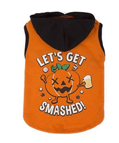 Way to Celebrate Lets Get Smashed Hoodie for Dogs  Orange Small