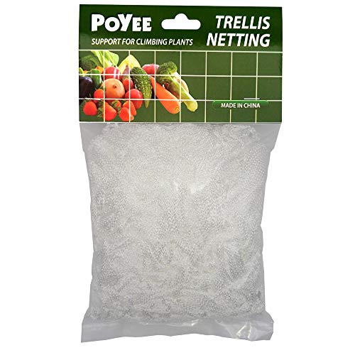 POYEE Garden Trellis Netting - 5x60ft - Heavy Duty Polyester Net Support for Climbing Vining Plants