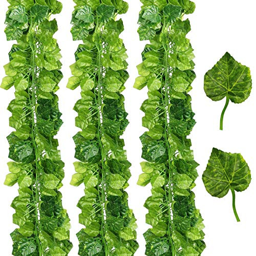Fake Vines for Decoration 18 Strands 125Ft Artificial Ivy Garland Fake Ivy Vines Greenery Leaf for Room Decor Wedding Party Home Garden Wall Vines Fake Hanging Plants Leaves XiHY Grape Vines