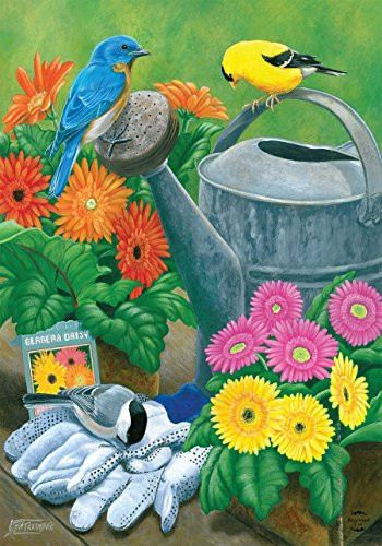 Briarwood Lane Garden Party Spring Garden Flag Floral Birds 12.5" x 18"