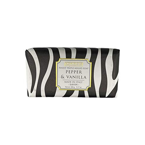 HOPIFICIO  Pepper  and  Vanilla Handmade Soap - Finest Milled All-Natural Bar Soap  Moisturizing  and  Brightening. Suitable for Hand  Face  and  Body  9.17 Oz