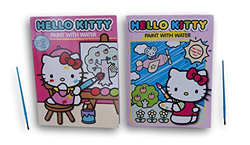 Hello Kitty Paint with Water Book Set with Paint Brushes