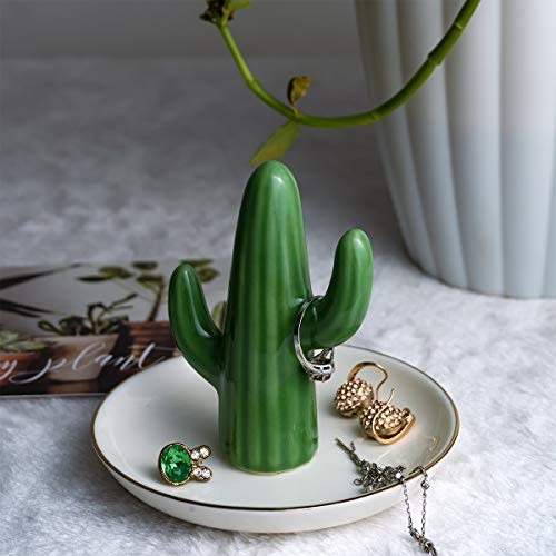 Cactus Ceramic Jewelry Tray Ring Holder Trinket Dish Necklace Earrings Rings Jewelry Organizer Display Cactus-5 Cactus Ceramic Jewelry Tray Ring Holder Trinket Dish Necklace Earrings Rings Jewelry Organizer Display Cactus-5