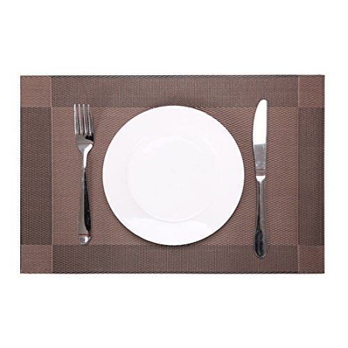 Kaixiang Textilene fabric,PVC place mat,Placemats for Dining Table,Placemats,Heat-resistant Placemats, Stain Resistant Washable PVC Table Mats,Kitchen Table mats,Sets of 4