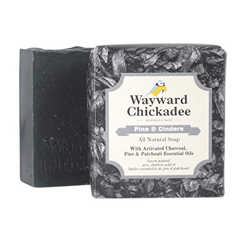 Pine  and  Cinders Handcrafted Soap  100% natural ingredients  Cold processed soap with Olive Oil  Cocoa Butter  Coconut Oil  Shea Butter  Babassu Oil  Castor Oil  Activated Charcoal and Essential Oils