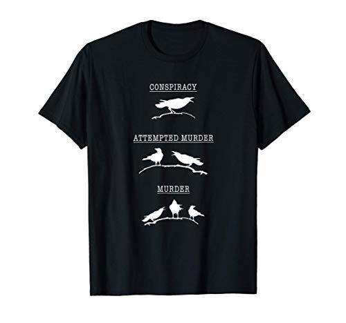 Crow Poetry Attempted Murder Skull Gothic Edgar Allan Poe T-Shirt
