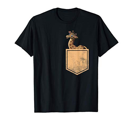 Cute Animal Africa Safari Zoo Keeper Gift Pocket Giraffe T-Shirt Cute Animal Africa Safari Zoo Keeper Gift Pocket Giraffe T-Shirt