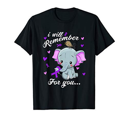 I Will Remember For You End Alzheimer's Elephant Cute T-Shirt