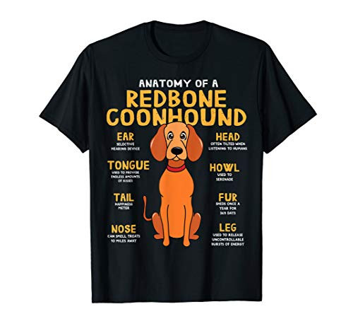 Redbone Coonhound Anatomy Funny Dog Mom Dad Gift T-Shirt