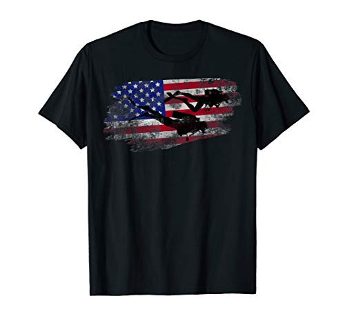 Scuba Diving American Flag Diver Down Dive Flag Underwater T-Shirt