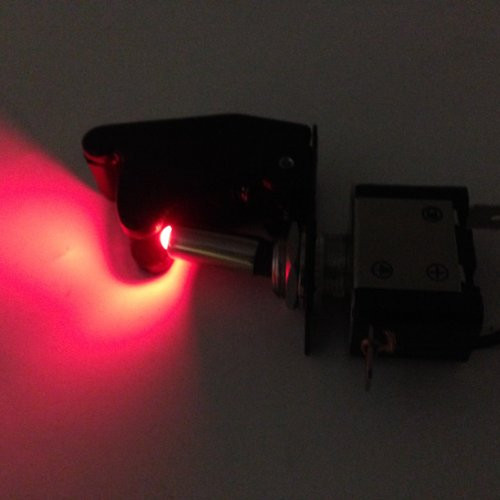 ILLUMINATED TOGGLE SWITCH ON OFF 25 AMP 12VDC COLOR WITH POSITION COVER  LED RED  PURPLE COVER