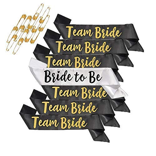 Bachelorette Sashes, Sash Set, Shellvcase 7Pcs Team Bride Bachelorette Party Sash Bride, Unique Sash for Bride and Bridesmaid Gift, Bonus 14 Pins Bachelorette Sashes, Sash Set, Shellvcase 7Pcs Team Bride Bachelorette Party Sash Bride, Unique Sash for Bride and Bridesmaid Gift, Bonus 14 Pins
